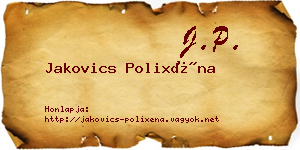 Jakovics Polixéna névjegykártya